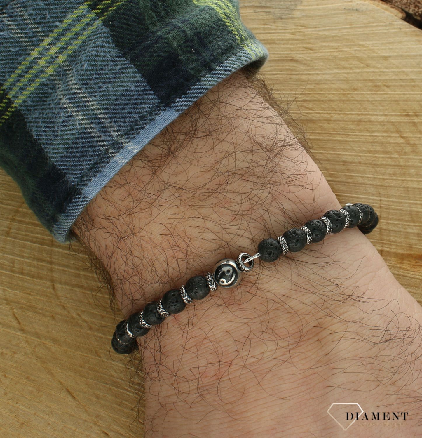 Bransoletka męska Lawa wulkaniczna i znak zodiaku Rak NOMINATION 027928 004.jpg